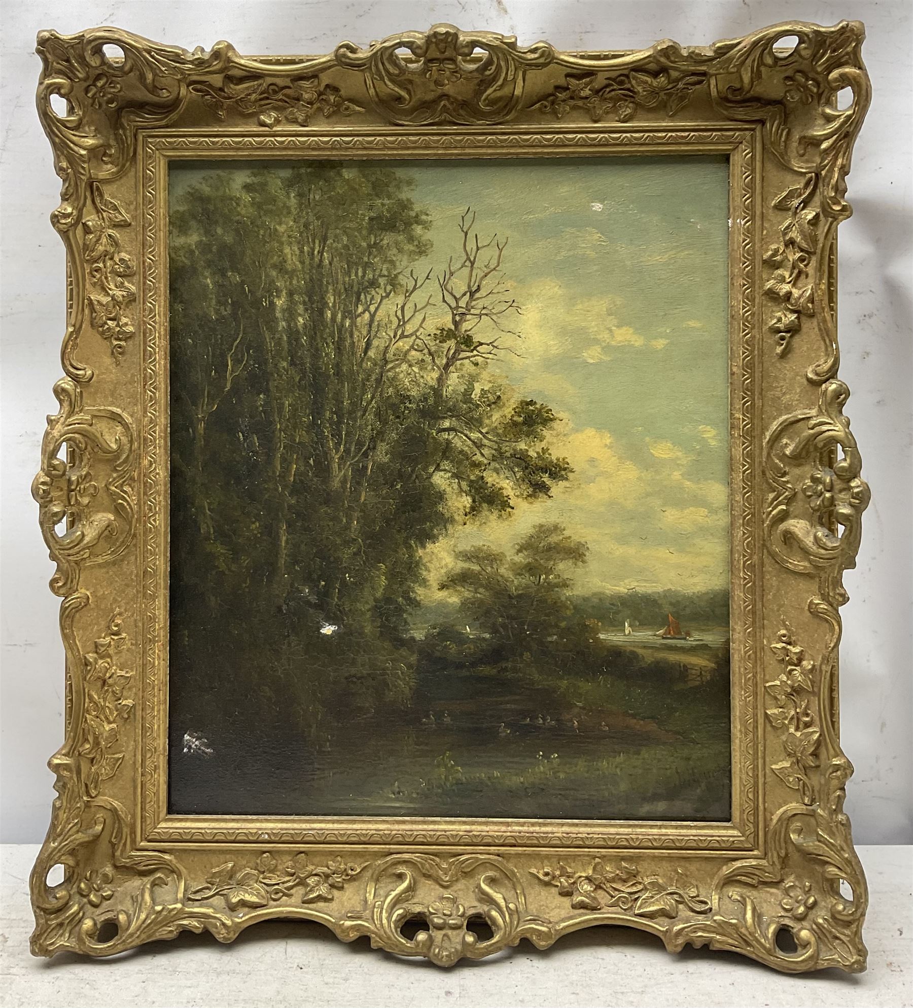 John Moore of Ipswich (British 1820-1902): The Duckling Pond 'Club Sketch', oil on canvas signed and dated '82, signed and inscribed verso 34cm x 29cm