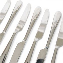 Alessi Nuovo Milano cutlery eight setting, designed by Ettore Sottsass