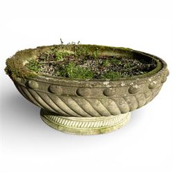 Large cast stone round planter / urn