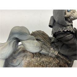 Terry Pratchett Discworld figure, Death on a Motorcycle DW44, designed by Clarecraft