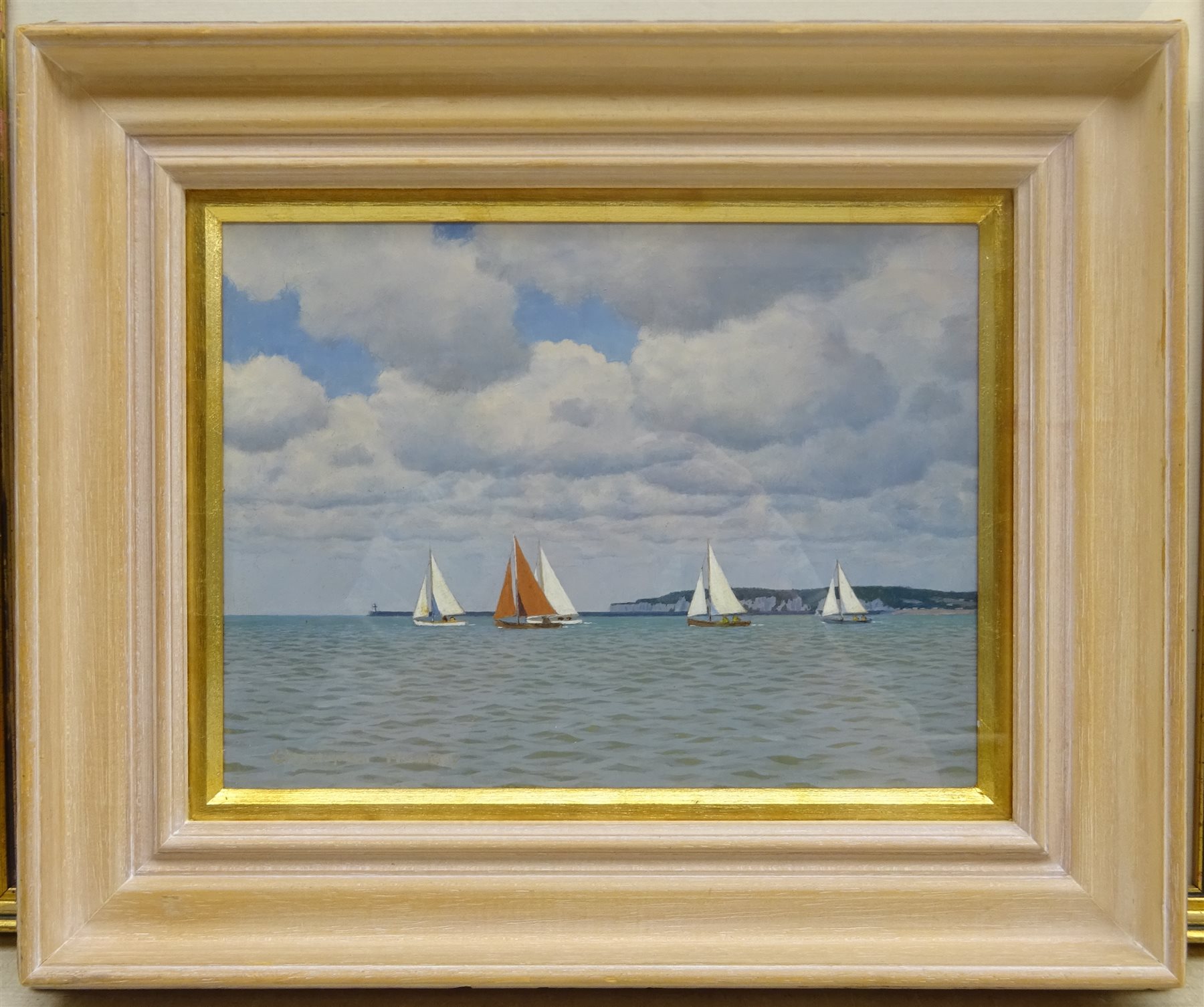 Christopher Alers Hankey (British 1911-2000): 'Sailing off Seaford', oil on board signed, titled verso 19cm x 25cm