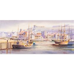 Kenneth W Burton (British 1946-): 'Whitby - Yorkshire', watercolour signed and titled 12cm x 27cm