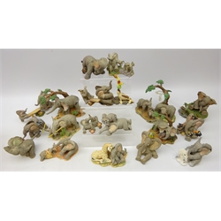  Collection of Tuskers Elephant sculptures including The Adventures of Henry, Collectors club and others, all boxed   
