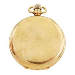 Early 20th century 9ct gold open face, keyless lever pocket watch by American Watch Company, Waltham, No. 26671063, case by Dennison, Birmingham 1929