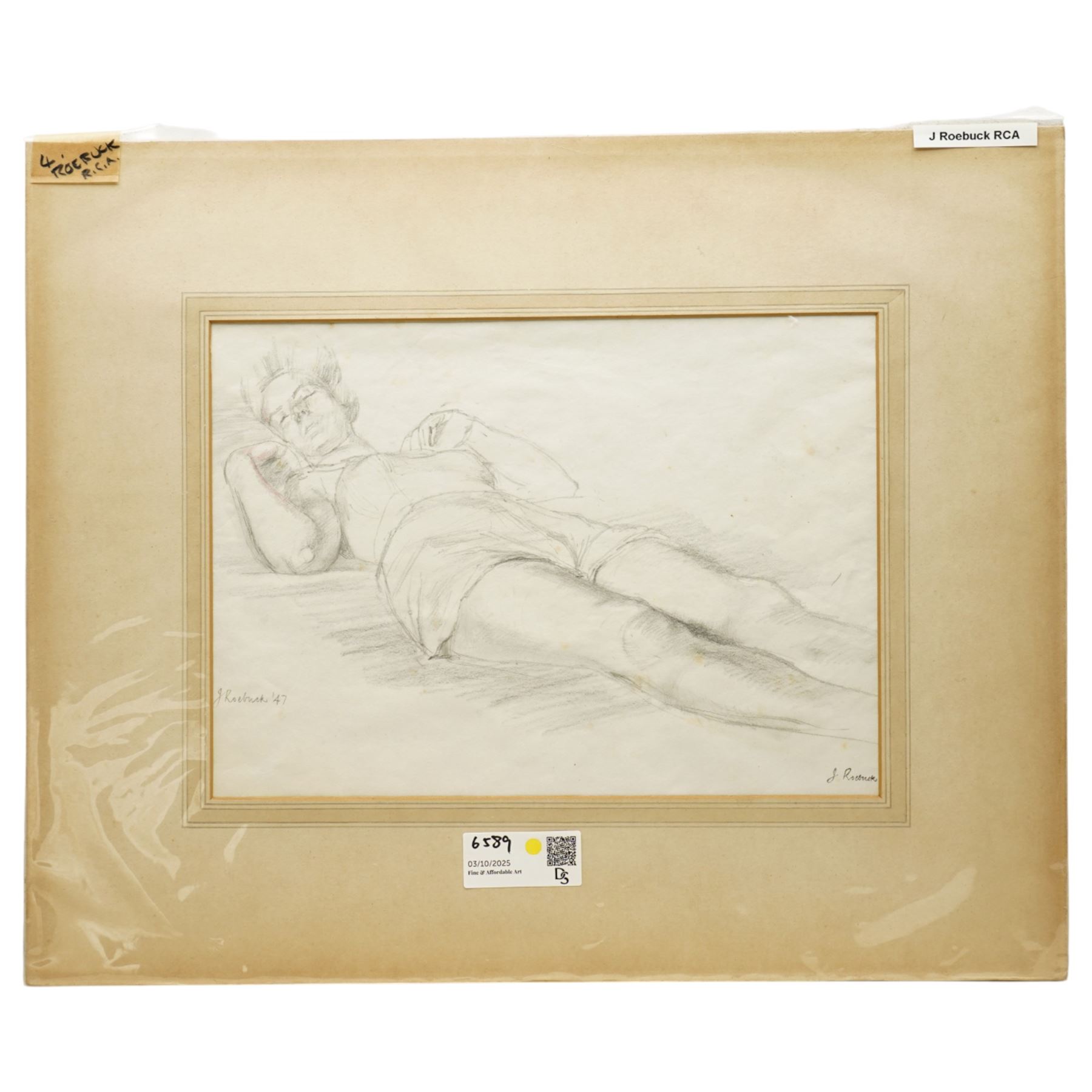 Julian Roebuck (British 1915-1991): Portrait of a Girl Seated and Life Studies, watercolour and three pencil sketches signed in pencil max 37cm x 28cm (unframed)