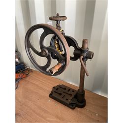 Vertical drill stand and vintage hand cranked pillar drill - THIS LOT IS TO BE COLLECTED BY APPOINTMENT FROM DUGGLEBY STORAGE, GREAT HILL, EASTFIELD, SCARBOROUGH, YO11 3TX