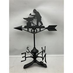 Ridge mounting weathervane with Blacksmith finial, H62 
THIS LOT IS TO BE COLLECTED BY APPOINTMENT FROM DUGGLEBY STORAGE, GREAT HILL, EASTFIELD, SCARBOROUGH, YO11 3TX