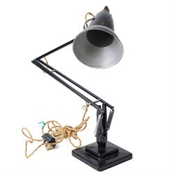 Herbert Terry & Sons black Anglepoise lamp, model 1227, on square weighted base, counter s...