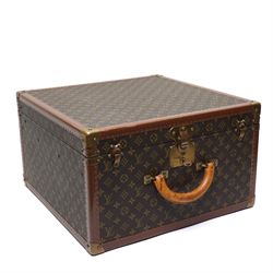 Mid-20th century Louis Vuitton monogram cabin trunk,  monogram canvas with lozine trim and...