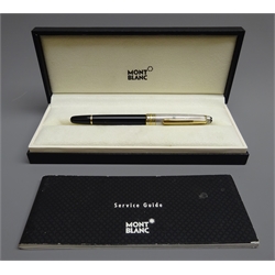  Writing Instruments - Montblanc Meisterstuck '18k' gold nib fountain pen, sterling silver top, boxed, with warranty/service guide    