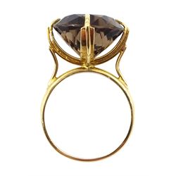 9ct gold ring smokey quartz ring, hallmarked