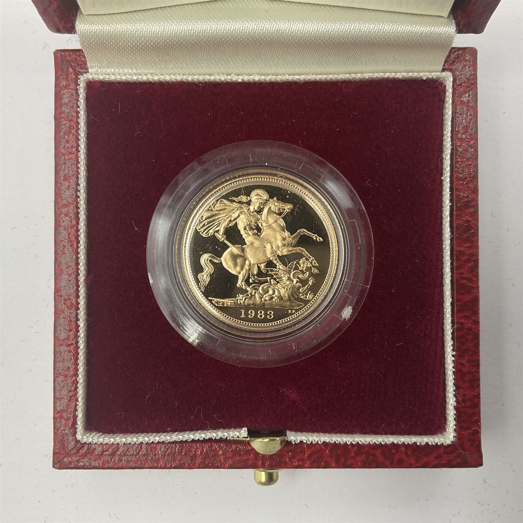 Queen Elizabeth II 1983 gold proof full sovereign coin, cased with certificate