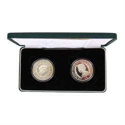 Six Queen Elizabeth II The Royal Mint silver coins or sets, comprising Falkland Islands 1983 '150th Anniversary' fifty pence, Belize 1992 '50th Anniversary Battle of El Alamein 1942-1992' five dollars two coin set, Guernsey 1995 'Queen Elizabeth The Queen Mother 95th Birthday' one pound, Barbados 1997 'Golden Wedding Anniversary' one dollar, Alderney and Guernsey 2001 'Celebrating The Queen's Seventy-Fifth Birthday' one pound two coin set and Alderney and Guernsey 'Celebrating The Queen's Seventy-Fifth Birthday' five pounds two coin set, all cased with certificates