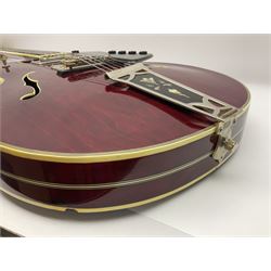 American Gretsch Super Chet semi-acoustic guitar, 1960s/70s, with 'pots' on scratch plate, serial no.5 2071, L111cm overall;  in original hard carrying case  