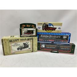 Corgi Eddie Stobart - eighteen promotional and advertising models including heavy haulage vehicles, coach, figures etc; and five others by Saico, Lledo and Atlas Editions; all boxed (23)