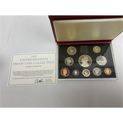 Five The Royal Mint United Kingdom proof coin collections, dated 1994, 1995, 1996, 1997 and 1998, all in red folders with certificates 