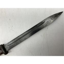 German Model 1884/98 knife bayonet, the 25.5cm fullered steel blade marked Alcosa Solingden; with steel scabbard L40.5cm overall