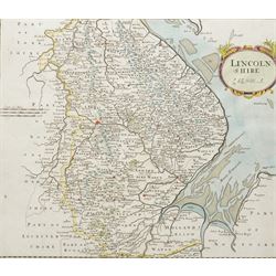 Robert Morden (British c.1650-1703): 'Lincolnshire', 17th/18th century engraved map with h...