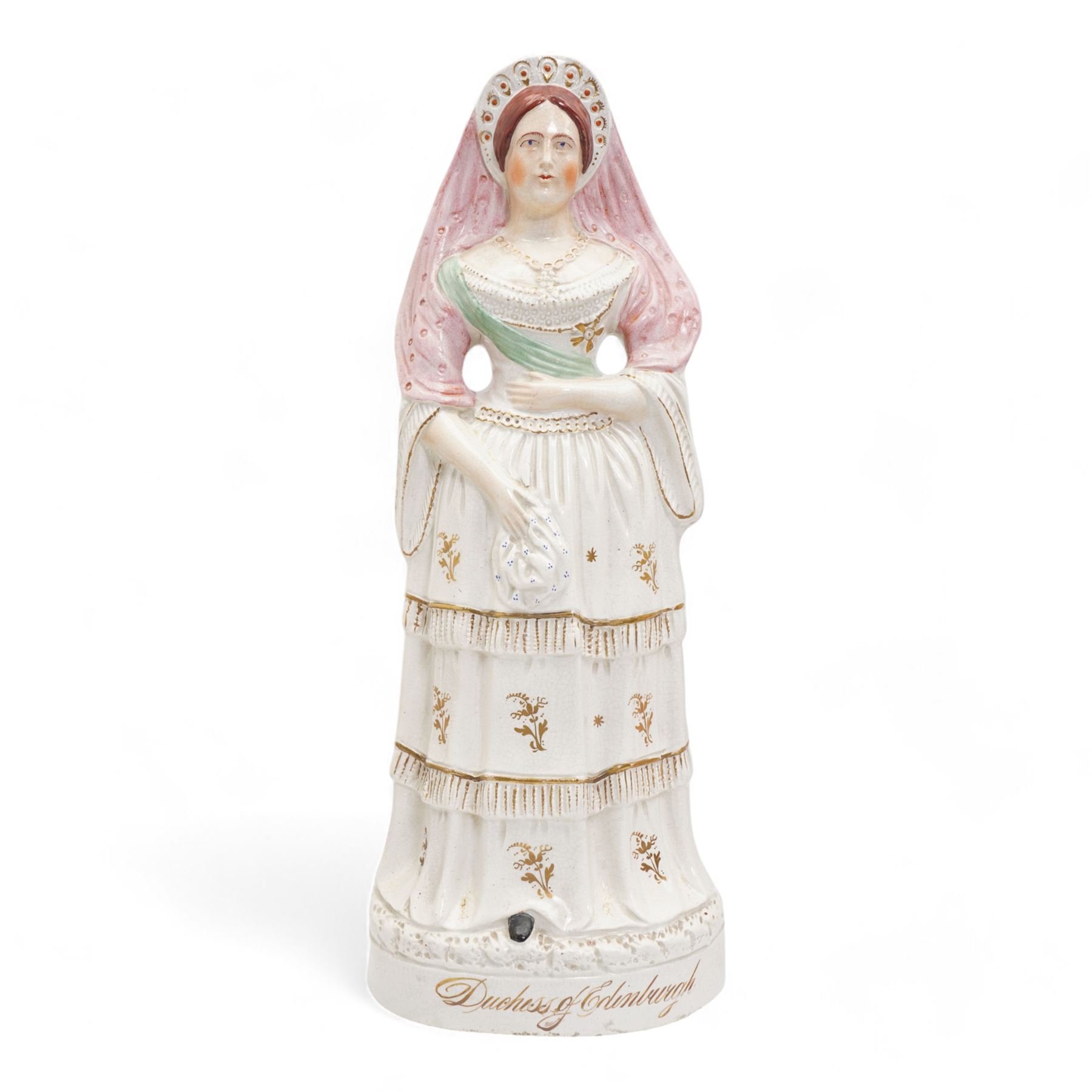 Pair of large Victorian Staffordshire figures modelled as the Duke and Duchess of Edinburgh, H45cm (2)