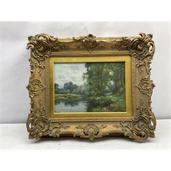 Sidney Valentine Gardner (Staithes Group 1869-1957): 'The Avon at Weston Gloucestershire', oil on artist's board signed, indistinctly titled verso 24cm x 34cm