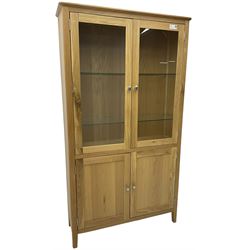 Contemporary light oak display cabinet o