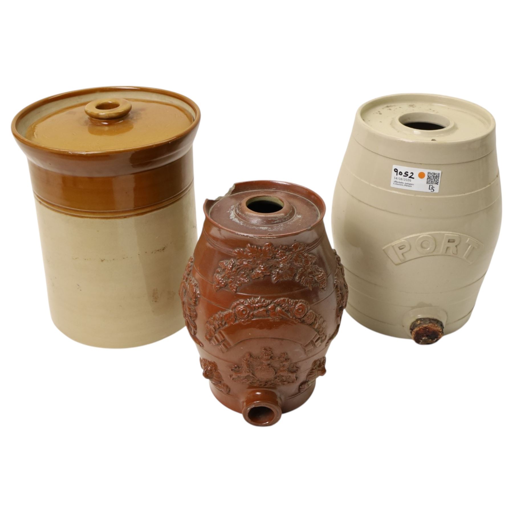 Stoneware Port barrel, Copeland and other moulds etc
