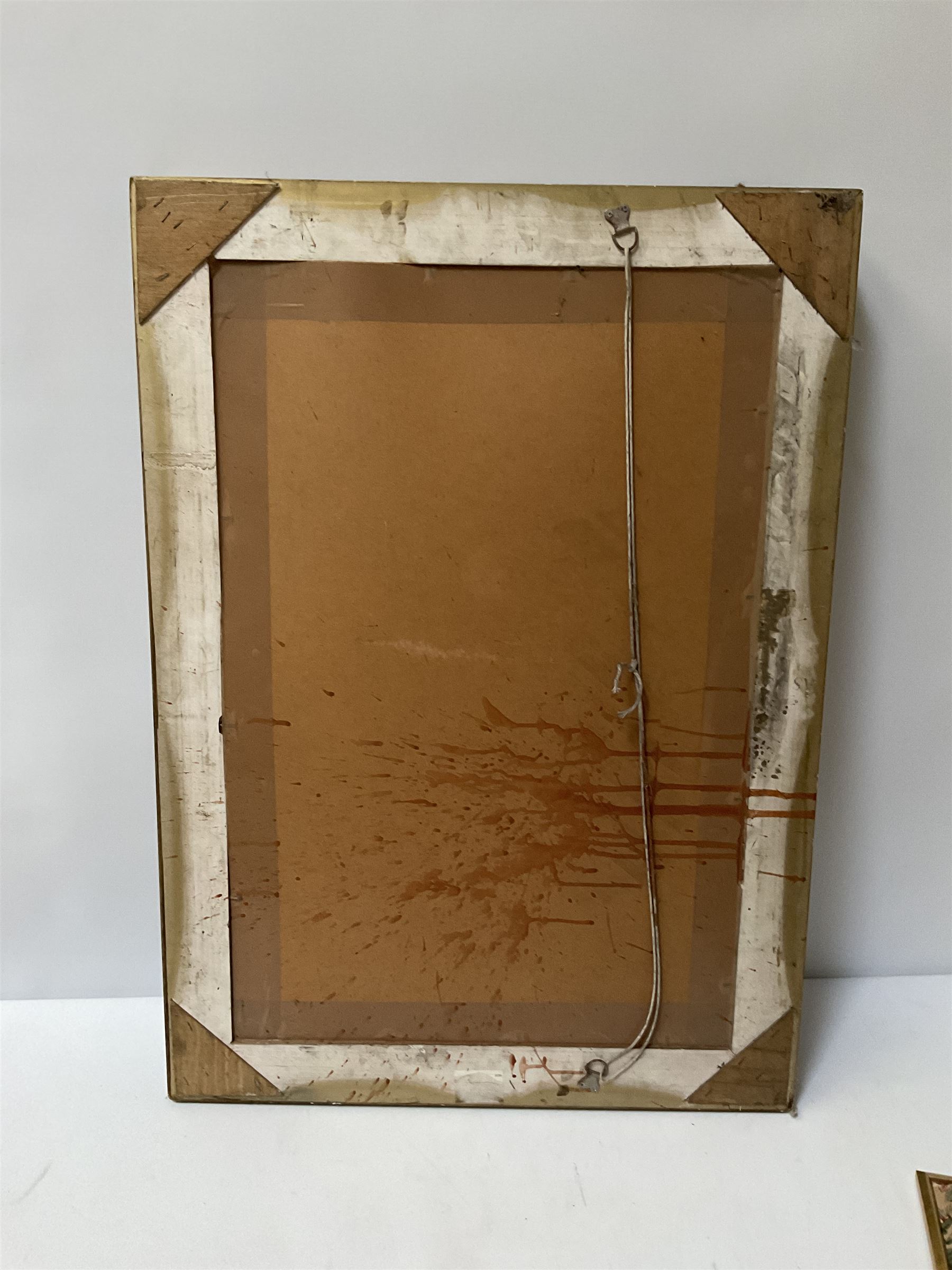 Ornate gilt rectangular wall mirror, two circular convex mirrors and a