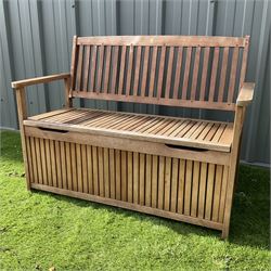 FSC teak garden bench with storage box - THIS LOT IS TO BE COLLECTED BY APPOINTMENT FROM DUGGLEBY STORAGE, GREAT HILL, EASTFIELD, SCARBOROUGH, YO11 3TX