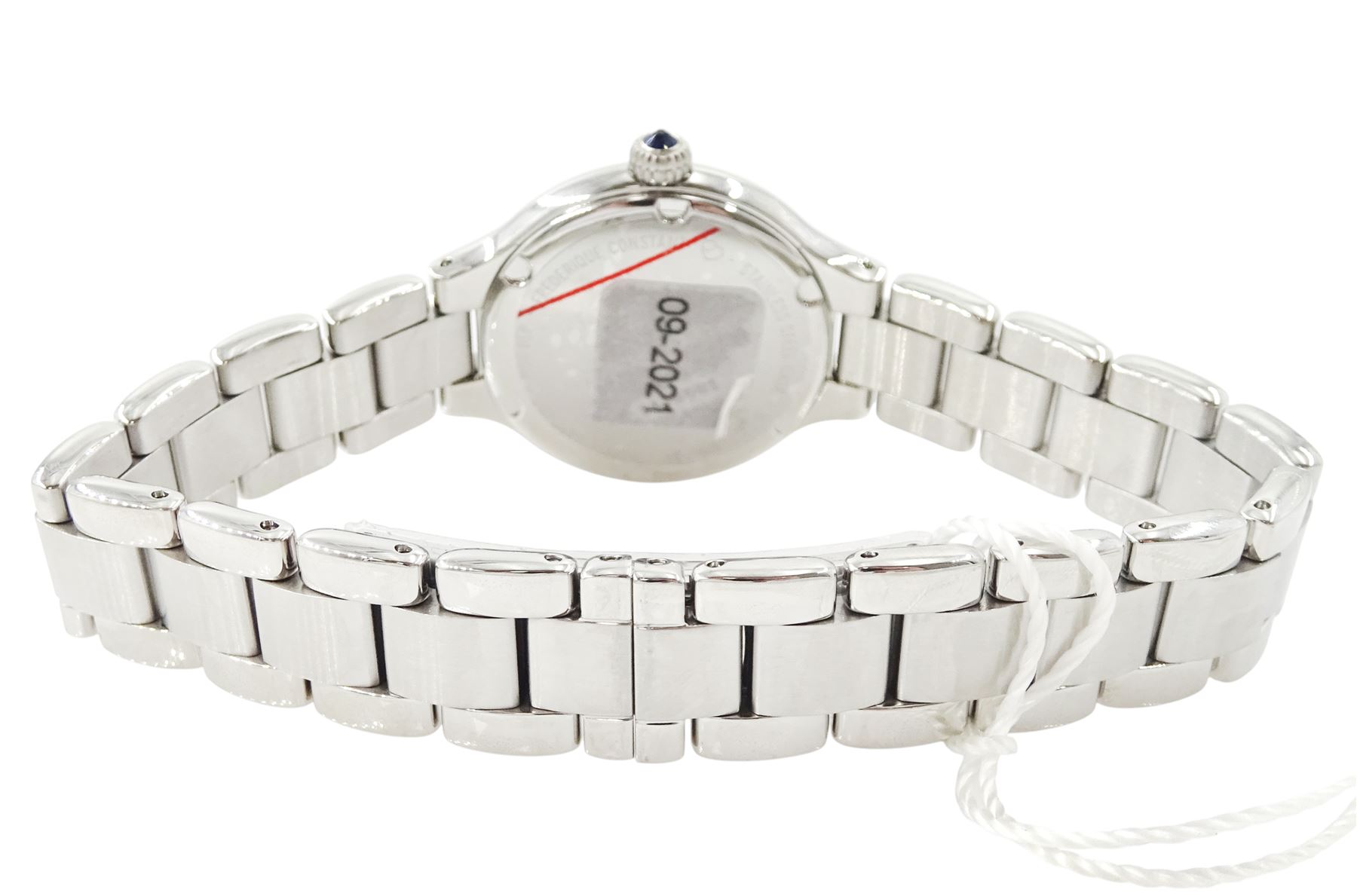Frederique Constant Classics Delight ladies stainless steel quartz wristwatch, Ref. FC-200WHD1ER36B, silvered / white dial with Roman and diamond dot hour markers, boxed with papers