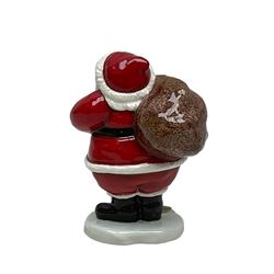 Two Beswick figures, composing The Snowman and Father Christmas, together with Border Fine Arts Enamel dish depicting a scene from The Snowman A3995, all in original boxes 