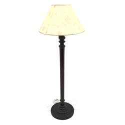 Mahogany standard lamp, turned column, H134cm