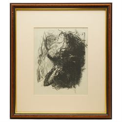 Pietro Annigoni OMRI (Italian 1910-1988): Ghostly Figure and Tree Studies, set four monochrome lithographs some signed in the plate 30cm x 24cm (4)