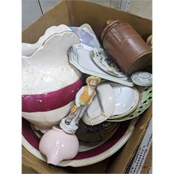 Ceramics, glass and miscellaneous items, including Wedgwood, Hornsea etc, in four boxes