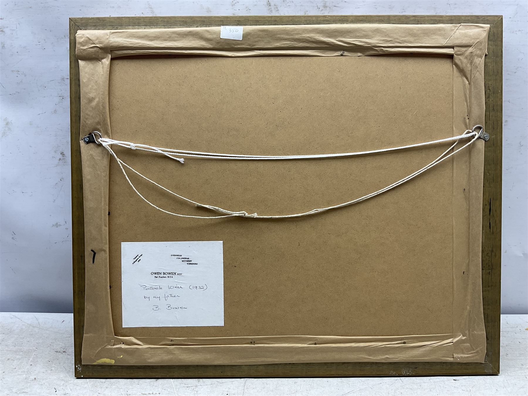 Owen Bowen (Staithes Group 1873-1967): 'Porlock Weir', watercolour signed and dated '32, titled on label verso, 27cm x 38cm
Provenance: private collection; acquired from the artist's daughter Betty McDougal (neé Bowen), authenticated on label verso