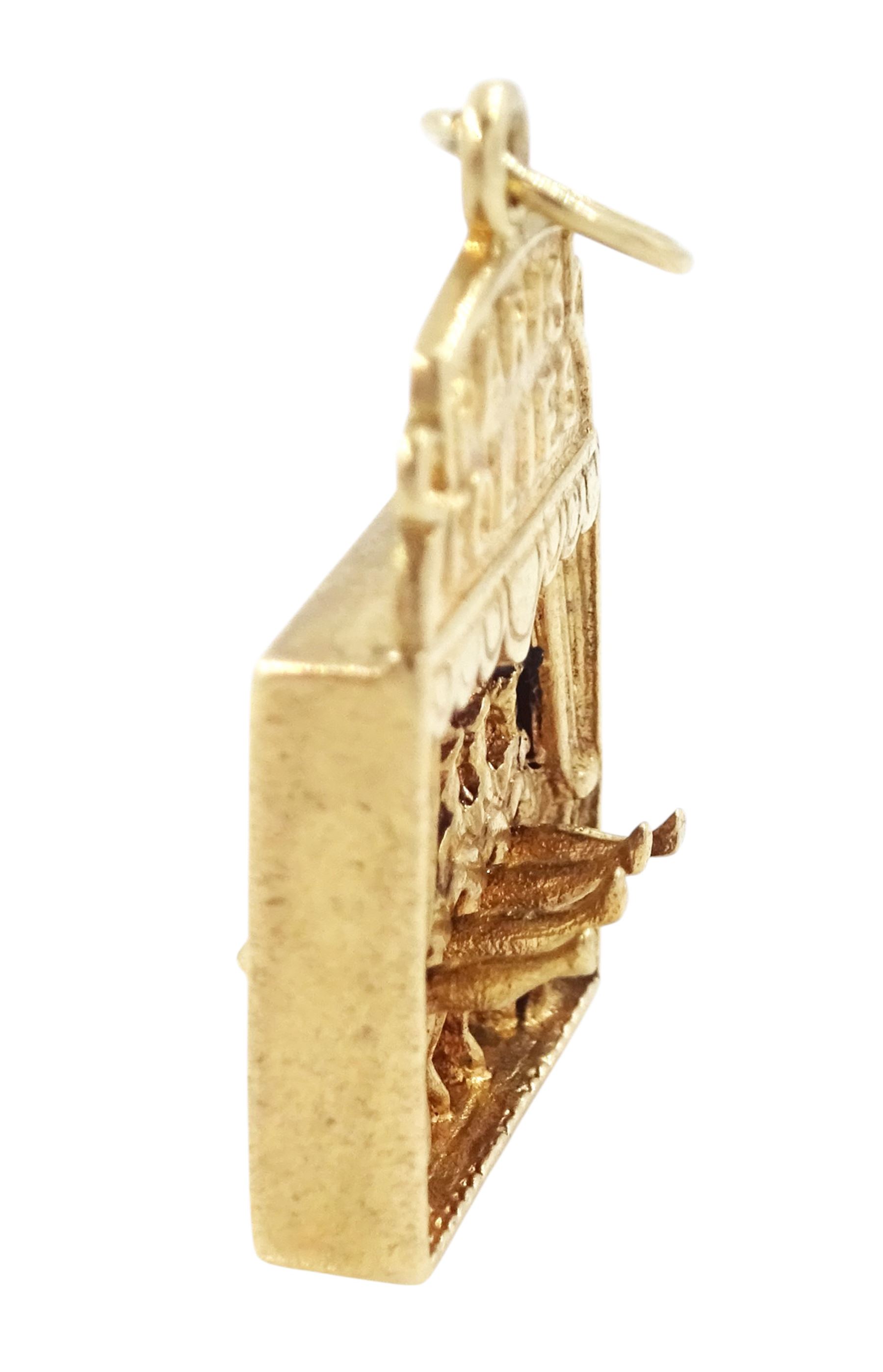 9ct gold articulated 'Paris Folies' can-can dancer pendant / charm, London 1969