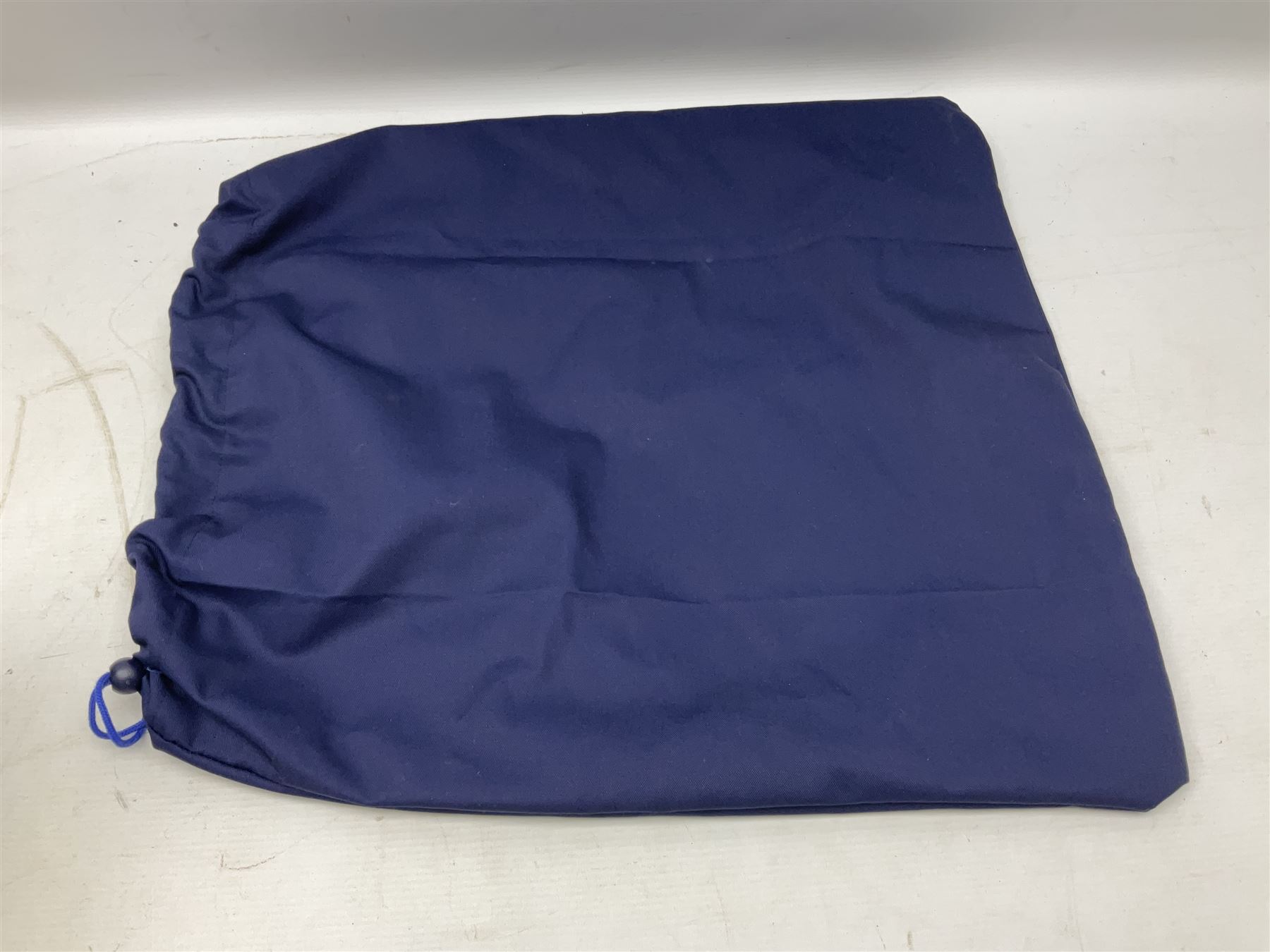 RAF Alpha MK 4 helicopter pilot's flying helmet, finished in white for civilian/rescue service use; reconditioned and avionics tested as working; black cloth cover to visor; fitted with boom microphone; medium size; in blue cloth carrying bag