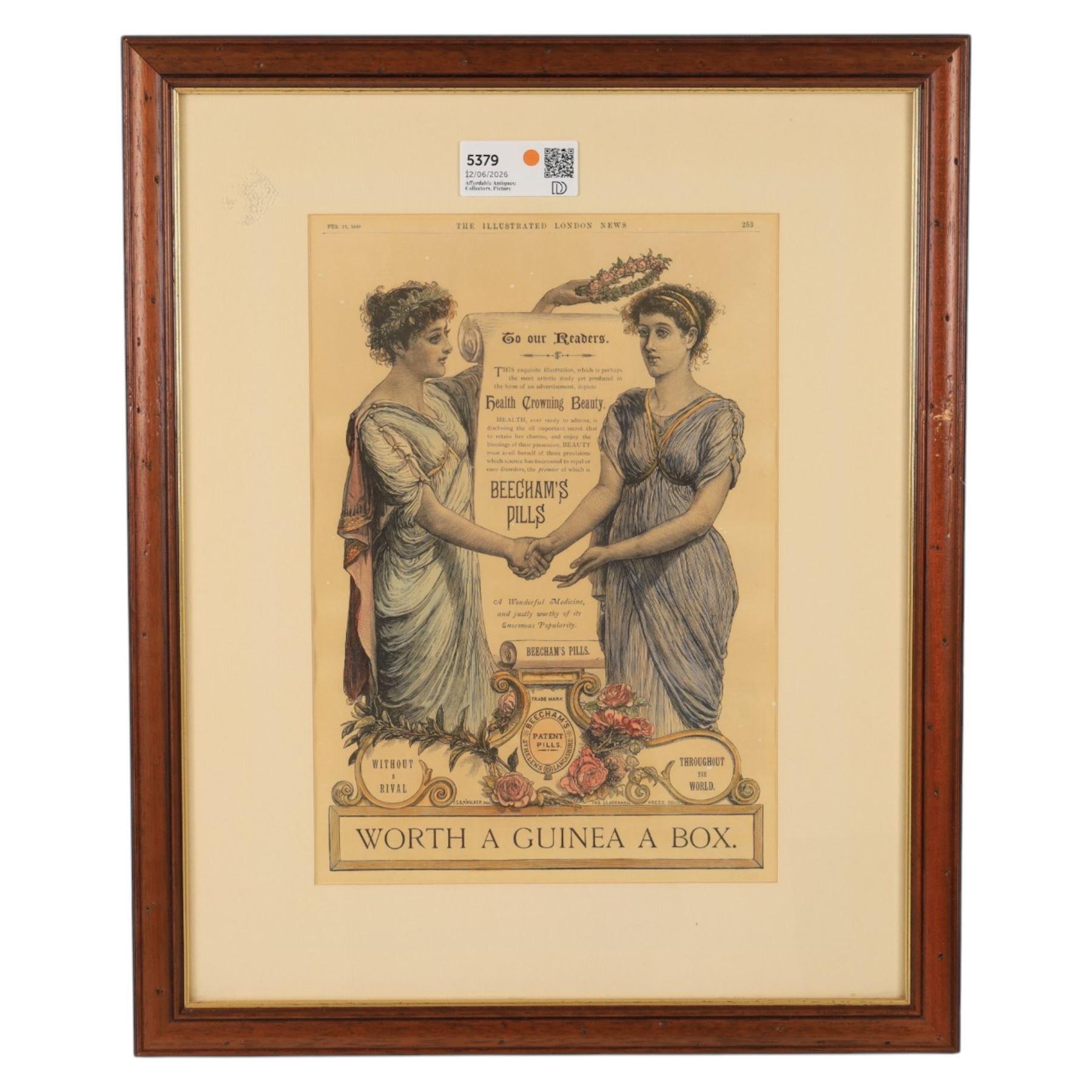 Set of Beechams Advertising prints from the London Illustrated News, including frame 56cm x 46cm (3)