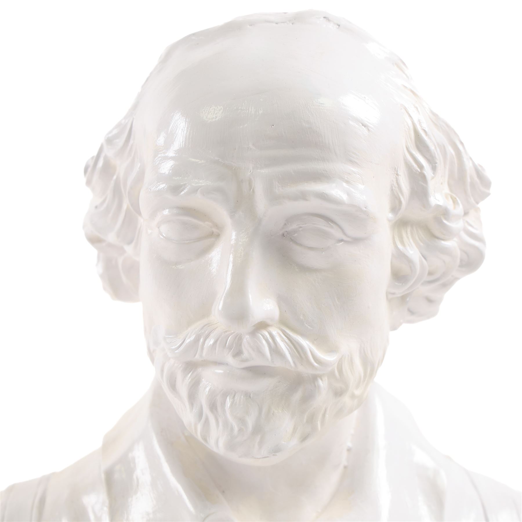 Plaster bust of William Shakespeare, together with an 1833 set of Shakespeare books