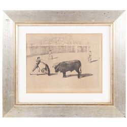 After Frederick Halpern (Austrian/Australian 1909-?): La Tauromaquia or Bullfighting, set of three etchings signed in pencil, 19cm x 24cm (3)
