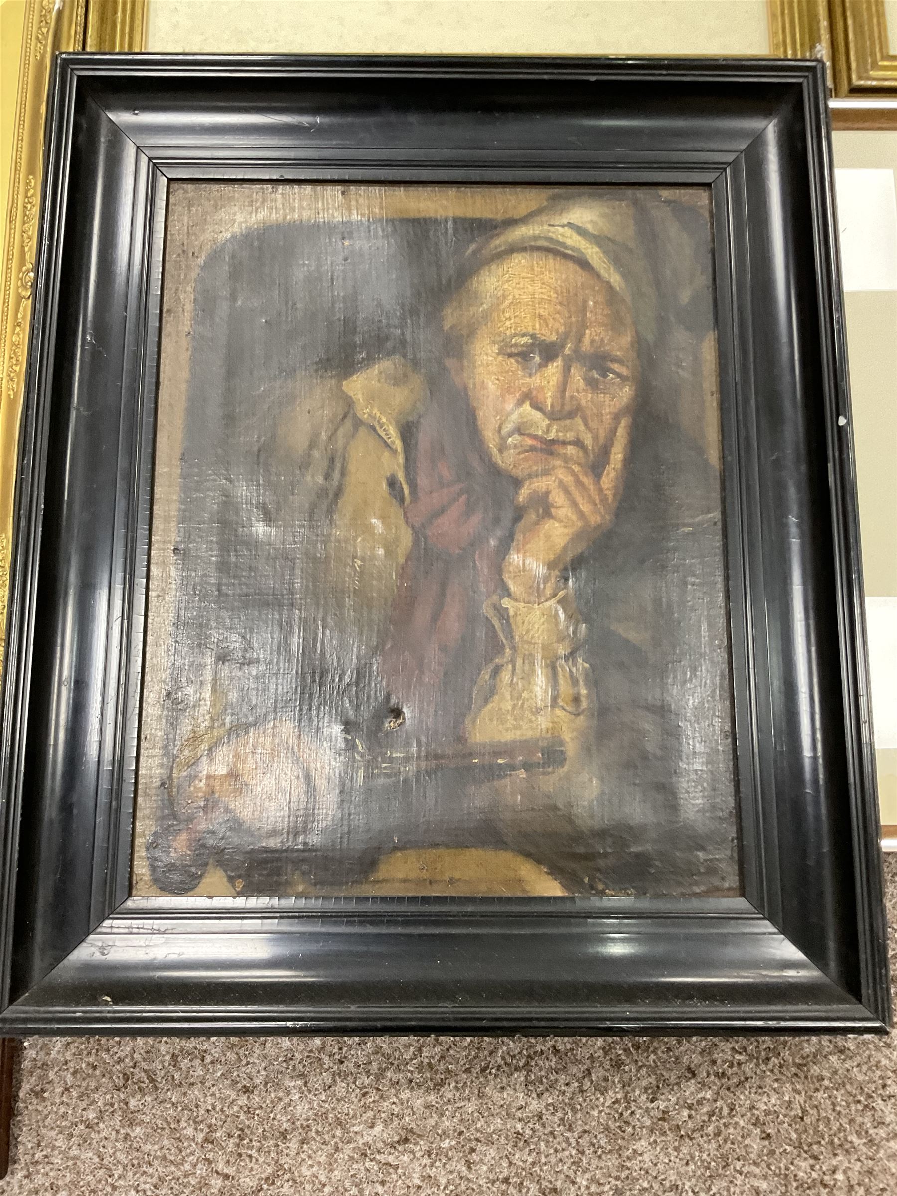 Collection of oil paintings and watercolours, artists to include, J Douglas, AH Angel, G Ashworth, portrait oil, Stuart Walton signed print, two William Widgery prints, etc