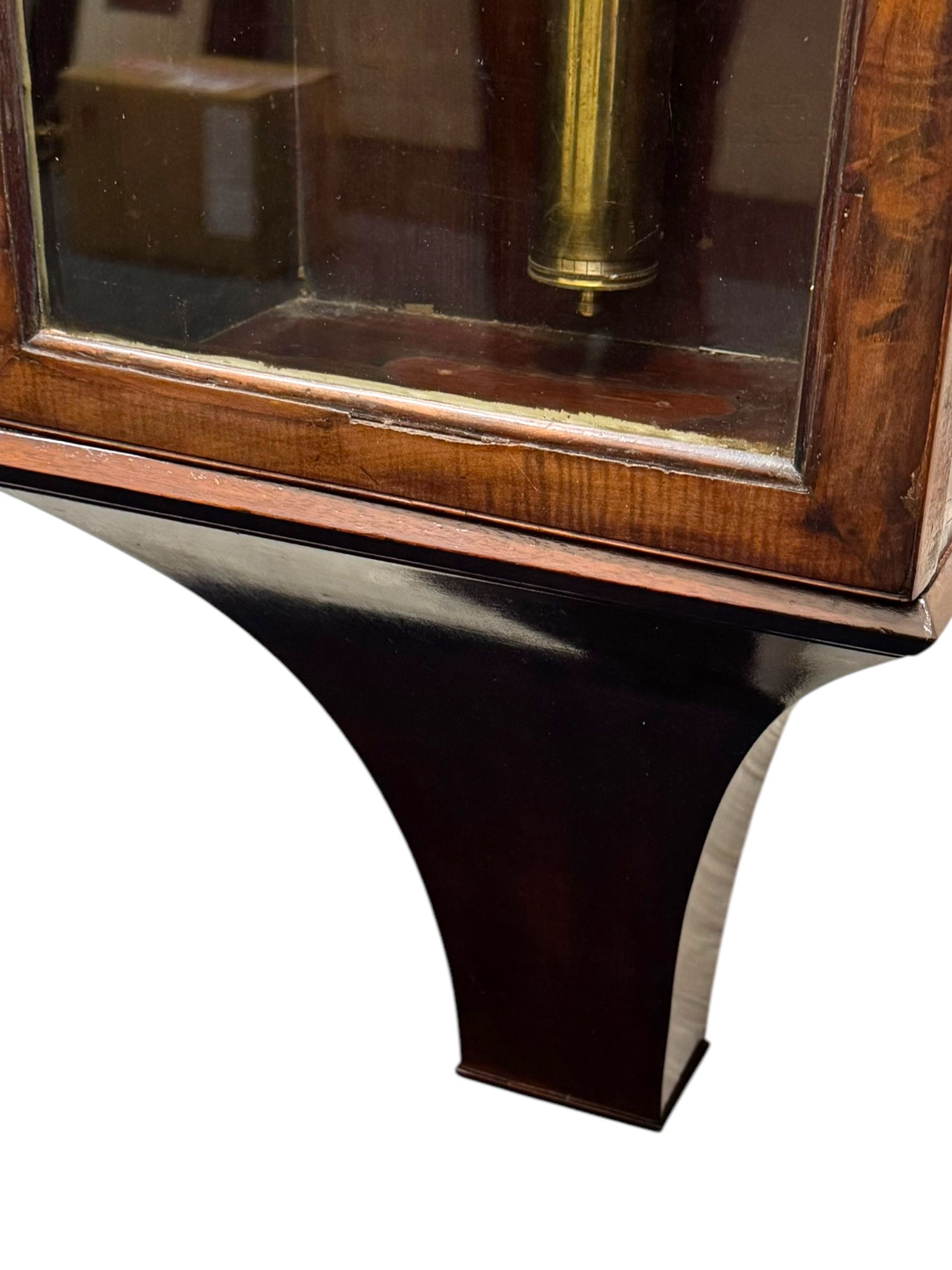 Hirsch of Bayswater-Fine late Victorian 8-day mahogany cased Jewellers regulator, wall mounted case with an arched top and tapering swept base, fully glazed door with visible pendulum and off-set brass cased weight, 10-1/2