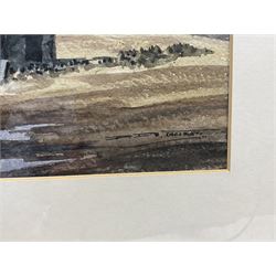 Donald Crossley (British 1932-2014): 'Mist on the Moor', watercolour signed, titled and dated 1986 verso 24cm x 34cm, together with a further landscape watercolour by Allie Stokes 13cm x 25cm (2)