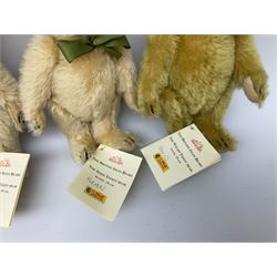 Steiff - set of four 'British Isles' teddy bears, English EAN 661105, Scottish EAN 661112, Welsh EAN 661136 and Irish EAN 661143, each with national flower embroidered to one foot and card tag; H20cm; unboxed (4)