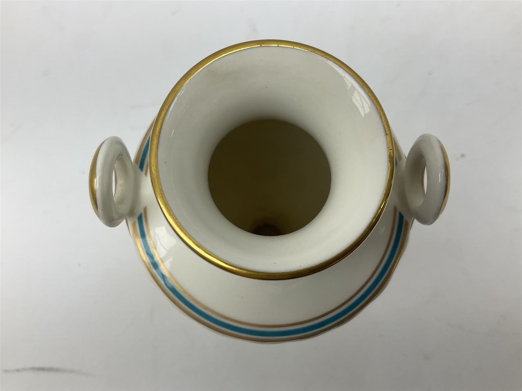 Minton Rose Basket bicentenary vase, with printed mark beneath H22.5cm