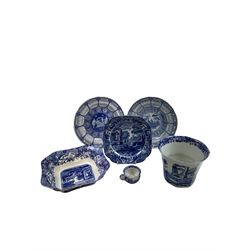 Collection of Spode ceramics, including Italian pattern planter and dish 