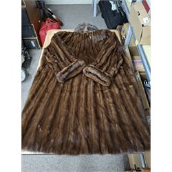 Marshall & Snelgrove three quarter length mink fur coat, together with mink hat, stole, shawl