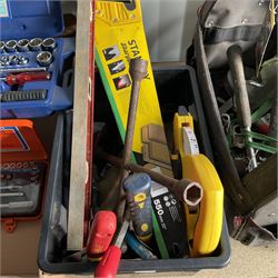 Selection of tools including Stanley tool bag, saws, Drapper socket sets and other - THIS LOT IS TO BE COLLECTED BY APPOINTMENT FROM DUGGLEBY STORAGE, GREAT HILL, EASTFIELD, SCARBOROUGH, YO11 3TX
