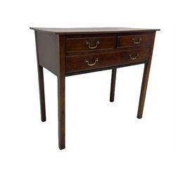 Georgian oak low boy side table, fitted with three drawers