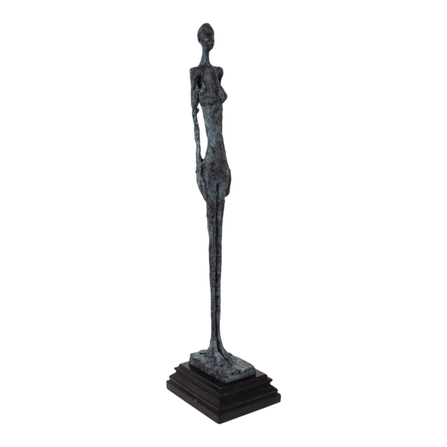 After Alberto Giacometti - Femme Venise bronze upon a stepped marble base, overall H50cm