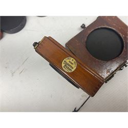 Selection of Brass Camera Lenses, to include Ross London lens 8 1/2 x 6 1/2, Beck Symmetrical lens, etc together with lens holders 